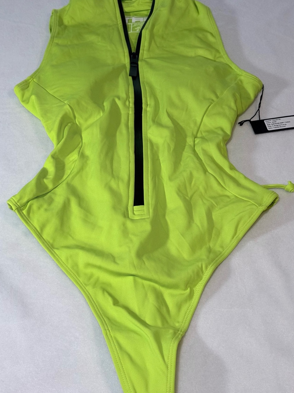 New TA3 Sleeves Surfy Thong Swimsuit. Size Small Regular/Long. Acid Color. - Picture 2 of 9
